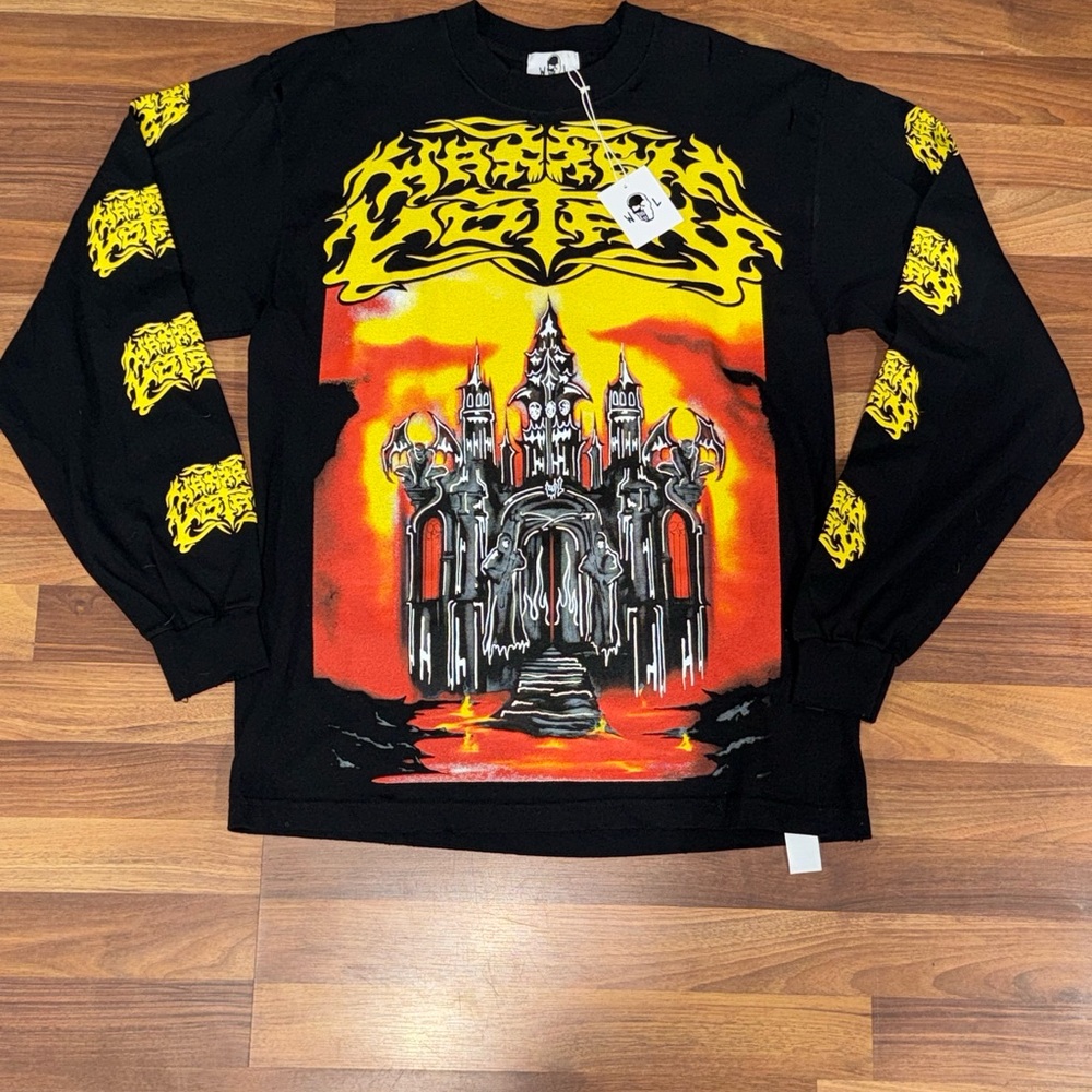 Warren Lotas Hells Castle Long Sleeve Shirt (M) | Rare Graphic Tee